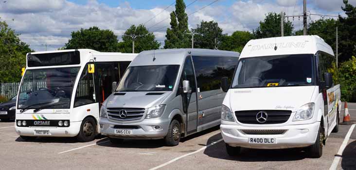Dartline Optare Solo YK07BFO, Mercedes Sprinters SN15CCU & R400DLC